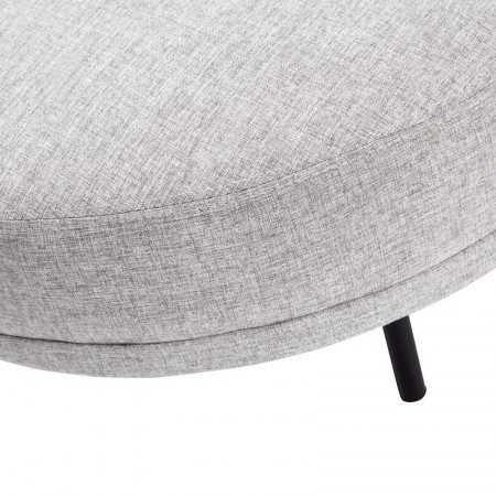 Pouf design gris clair rond en tissu Hubsch - Pero
