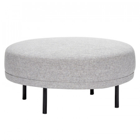 Pouf design gris clair rond en tissu Hubsch - Pero