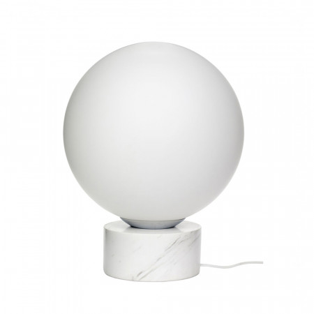 Lampe boule en verre blanc et marbre Hubsch - Locre