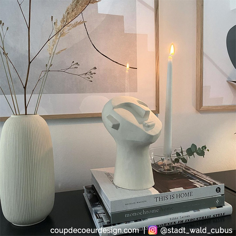 Sculpture visage abstrait blanc Bloomingville