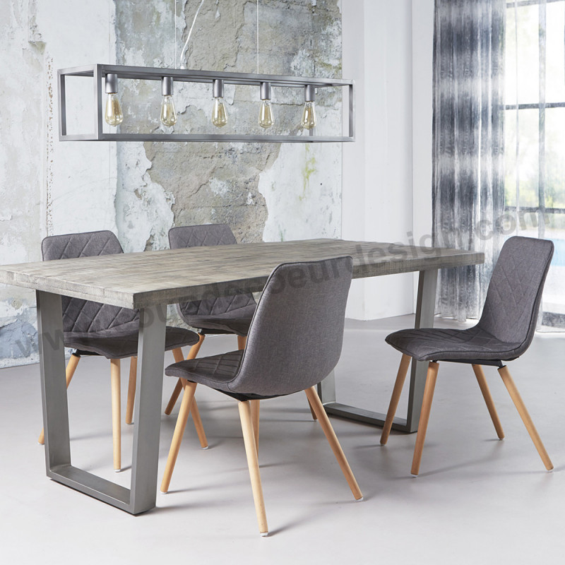 Chaise grise scandinave matelassée - Equinox 
