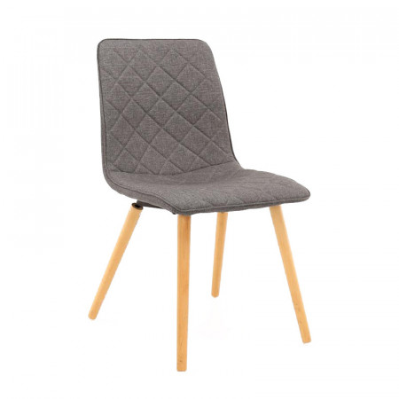 Chaise scandinave grise matelassée - Equinox
