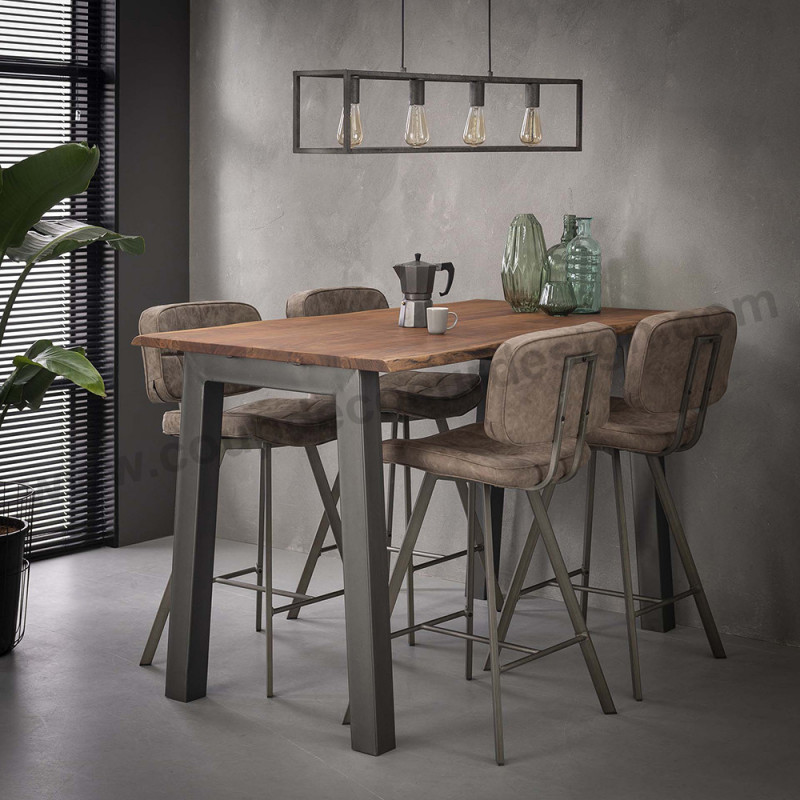 Table haute industrielle tronc d'arbre - Acacia Table haute industrielle tronc d'arbre - Acacia