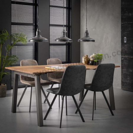 Table à manger tronc d'arbre style inndustriel - Acacia 
