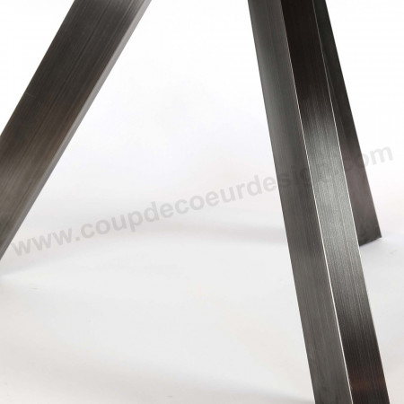 Table ronde style industriel bois et métal - Acacia 