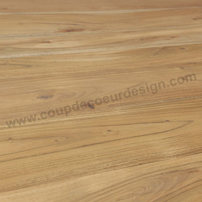 Table ronde style industriel bois et métal - Acacia 