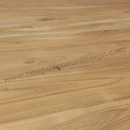 Table ronde style industriel bois et métal - Acacia 