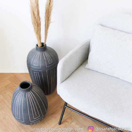 Fauteuil contemporain gris clair Hubsch - Clari