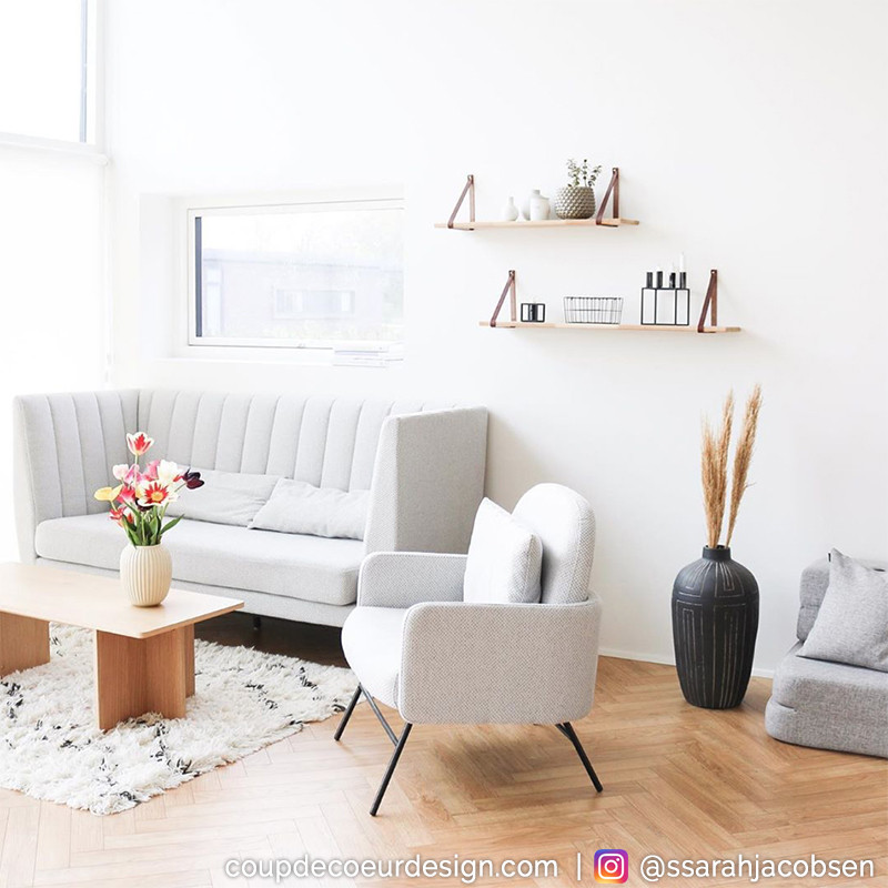 Fauteuil contemporain gris clair Hubsch - Clari