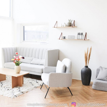 Fauteuil contemporain gris clair Hubsch - Clari