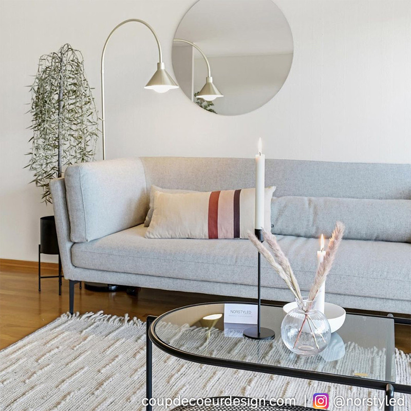 Lampadaire doré arc design Hubsch - Lore