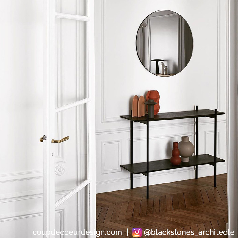Console meuble en bois et métal noir 2 étagères Hubsch - Chani Console meuble en bois et métal noir 2 étagères Hubsch - Chani