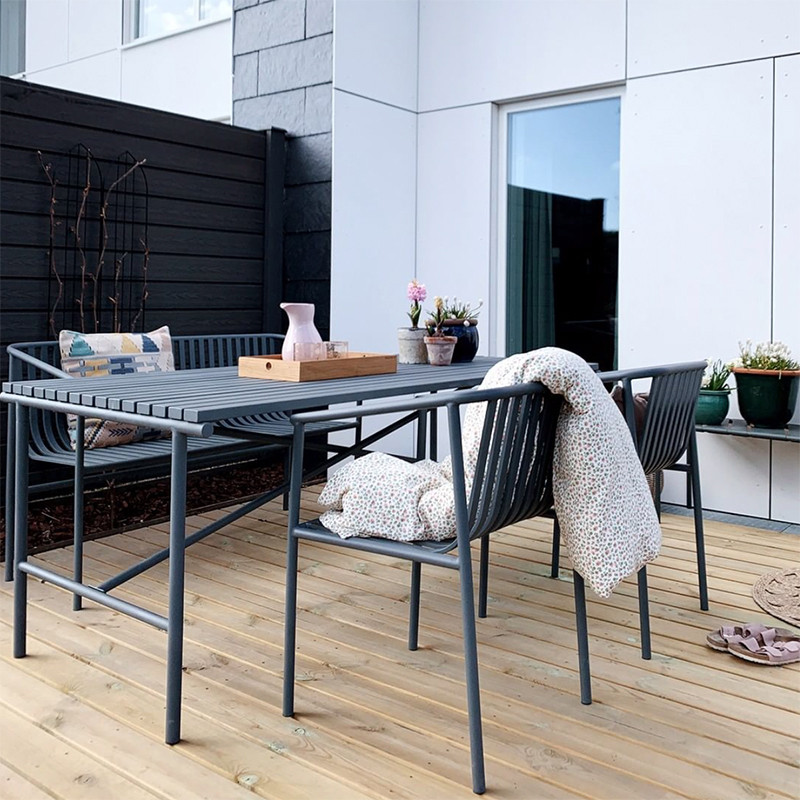 Table de jardin métal gris design Hubsch - Trévor