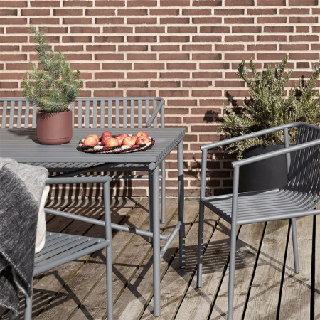 Table de jardin design métal gris Hubsch - Trévor
