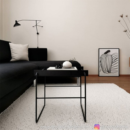 Bout de canapé noir en métal design Hubsch - Slid