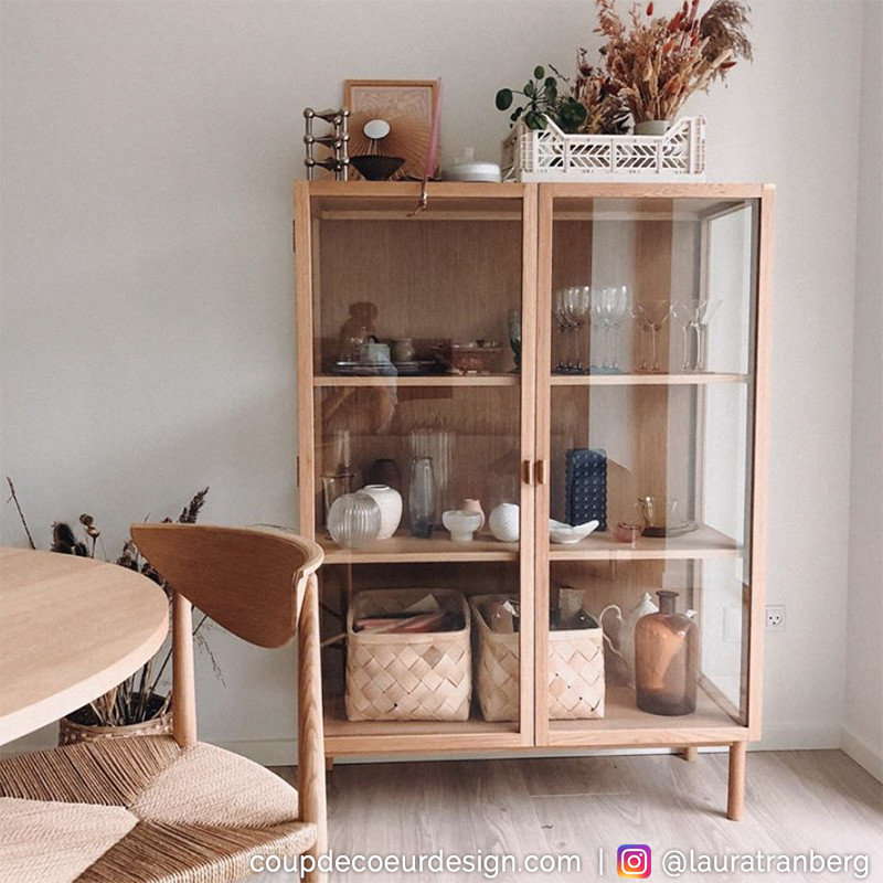 Meuble vitrine bois style scandinave - Sine