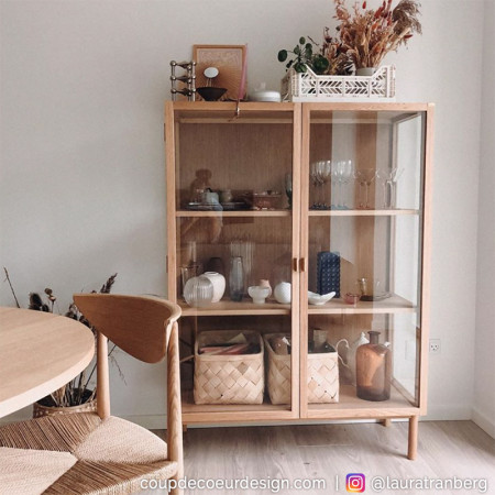 Meuble vitrine bois style scandinave - Sine