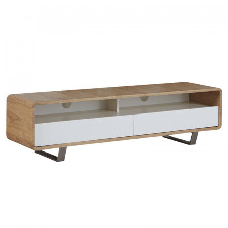 Meuble tv style scandinave bois et blanc - Warm