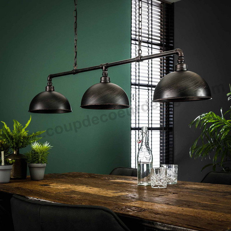 Lustre style industriel métal noir - Tub 