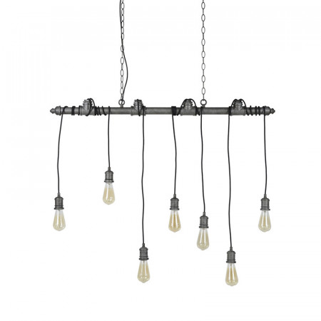 Suspension barre métal 7 ampoules style industriel Townshend - Lyne 