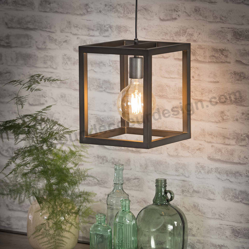 Luminaire suspension industriel vintage en métal - Club 