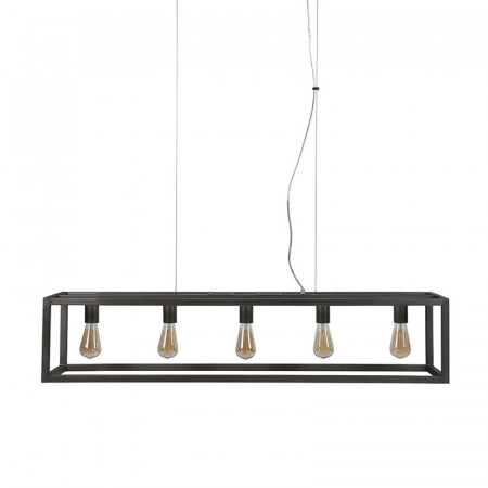 Lustre industriel vintage 5 ampoules - Club 