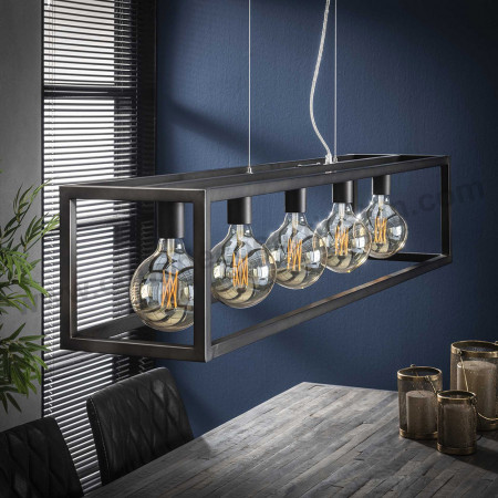 Lustre industriel vintage 5 ampoules - Club 