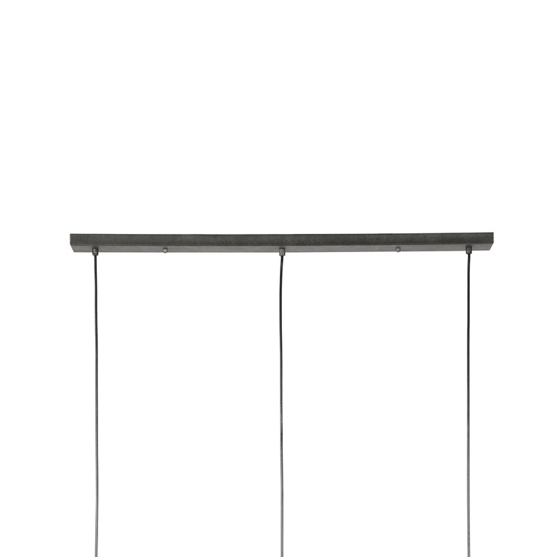 Lustre industriel en verre et métal 3 suspensions socle - Opac