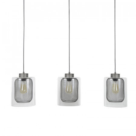Lustre industriel en verre et métal 3 suspensions - Opac