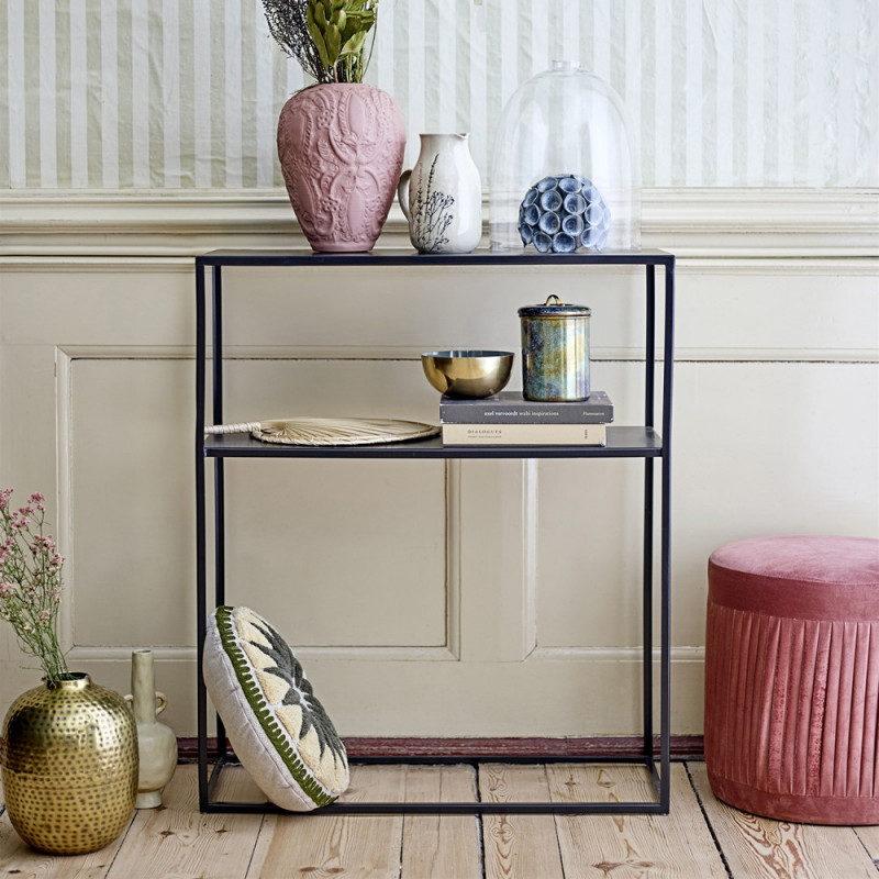 Petit meuble console en metal noir Bloomingville - Curly
