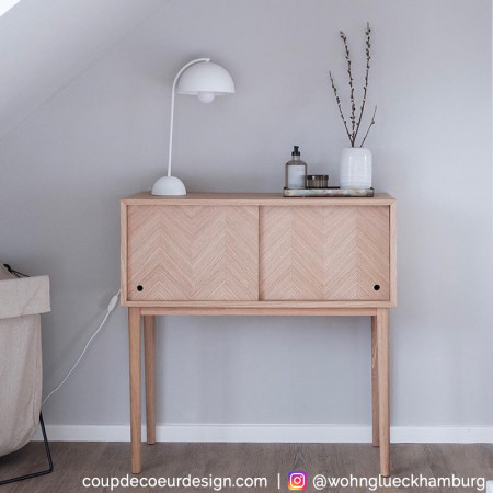 Petit buffet scandinave en bois 2 portes coulissantes - Sine