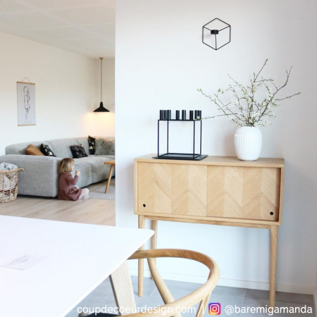 Petit buffet scandinave en bois 2 portes coulissantes - Sine