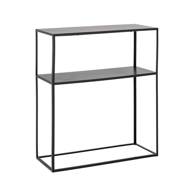 Petit meuble console en metal noir 2 tablettes Bloomingville - Curly