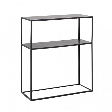 Petit meuble console en metal noir 2 tablettes Bloomingville - Curly