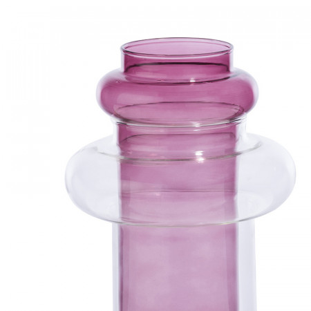 Vase rose en verre transparent design - Harper 
