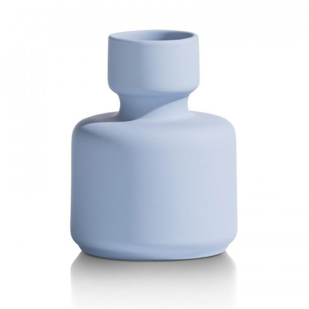 Vase bleu ciel design en céramique H16cm - Kato 