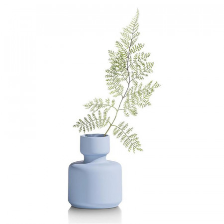 Vase bleu ciel design en céramique H16cm - Kato 