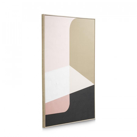 Tableau peinture abstraite rose et beige - Versal 