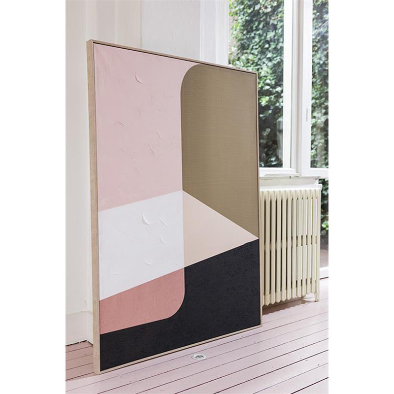 Tableau peinture abstraite rose et beige - Versal