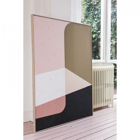 Tableau peinture abstraite rose et beige - Versal