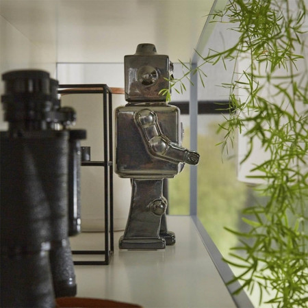 Objet déco robot métal brillant - Robot 