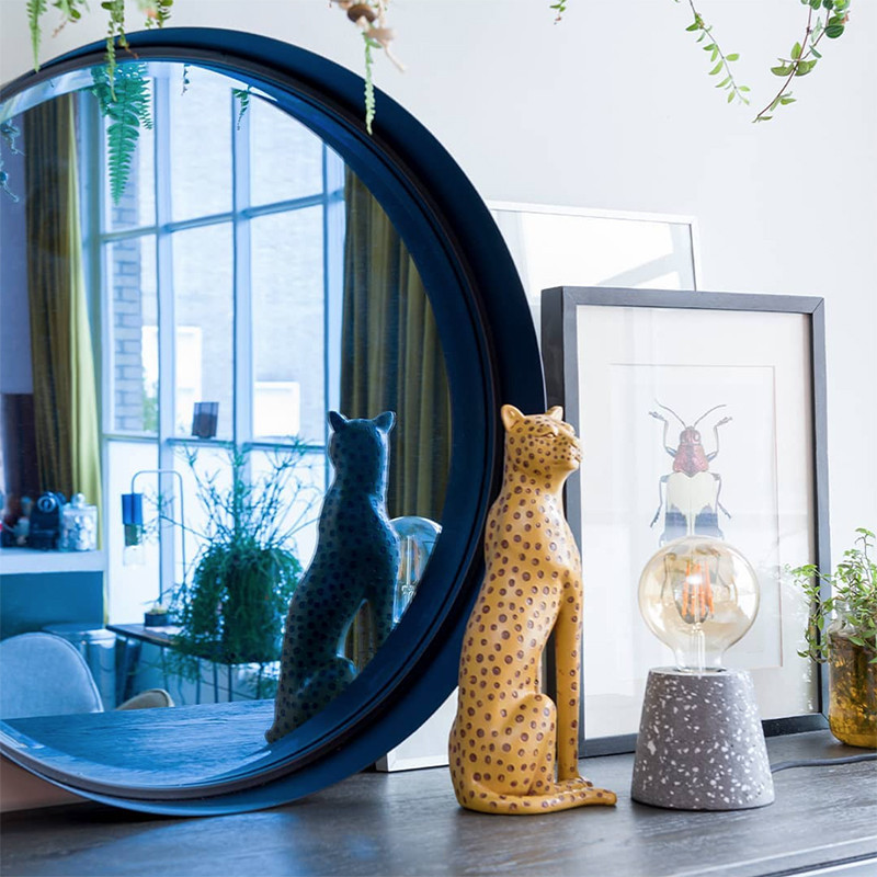 Miroir bleu rond design - Logan 