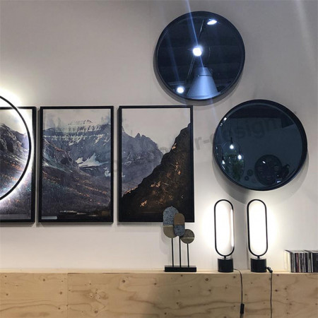 Miroir bleu rond design - Logan 