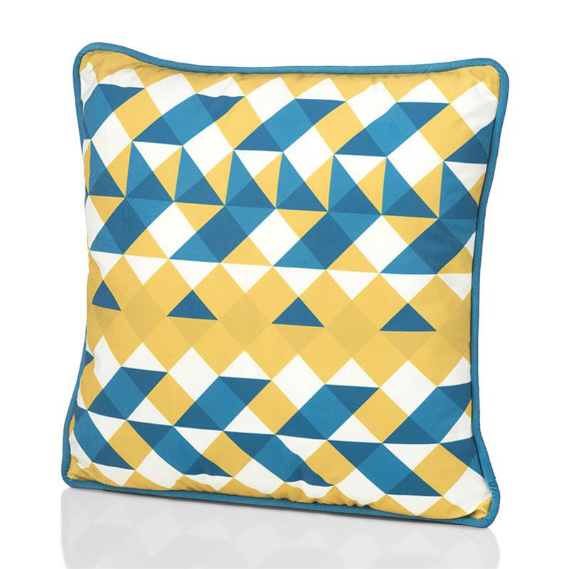 Coussin jaune et bleu - Origami 