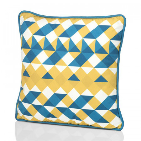 Coussin jaune et bleu - Origami 