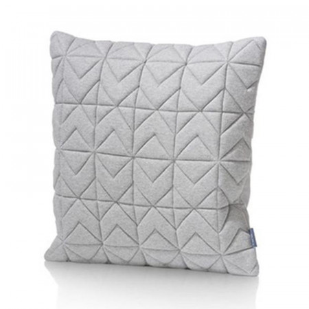 Coussin gris clair matelassé géométrique - New Jersey 