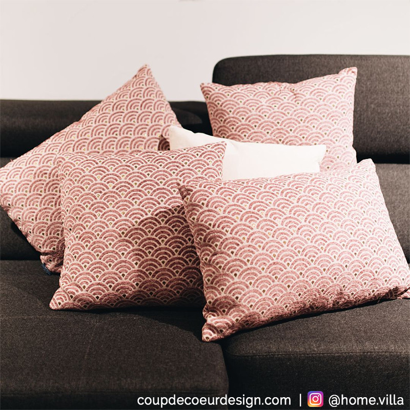 Coussin art déco rose - Oryan 