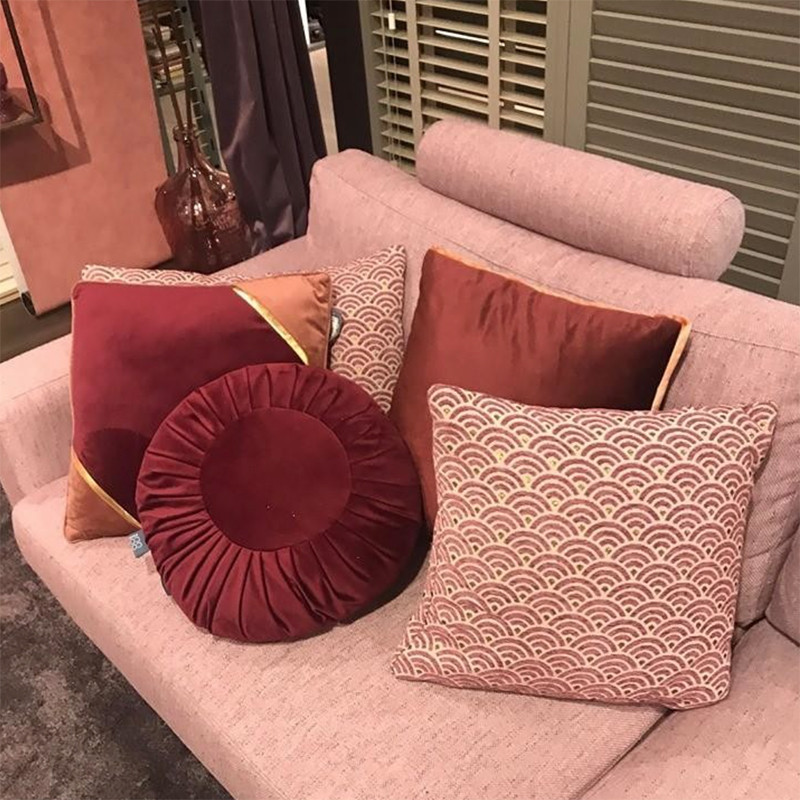 Coussin art déco rose - Oryan 