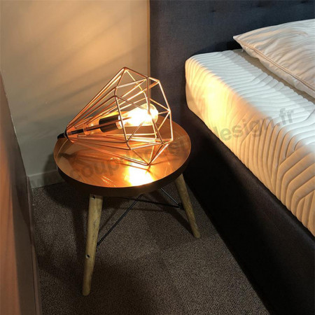 Lampe géométrique cuivre design - Tony 