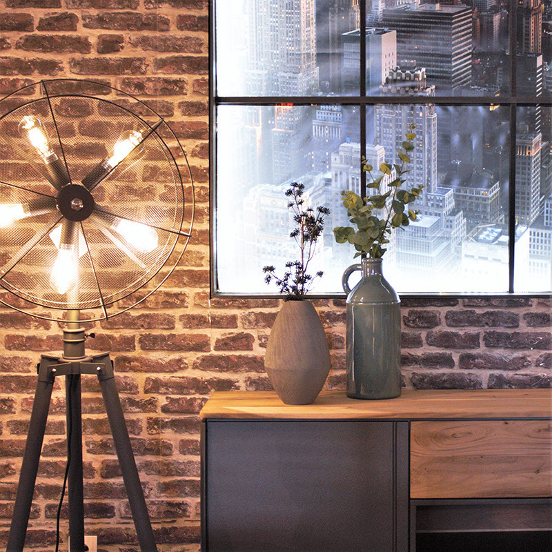 Lampadaire design style industriel ventilateur - Fan
